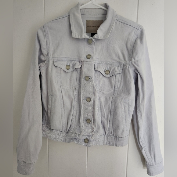 Sanctuary Denim Womens Light Blue Long Sleeve Kyle Classic Jean Jacket XS Collar - Picture 5 of 14